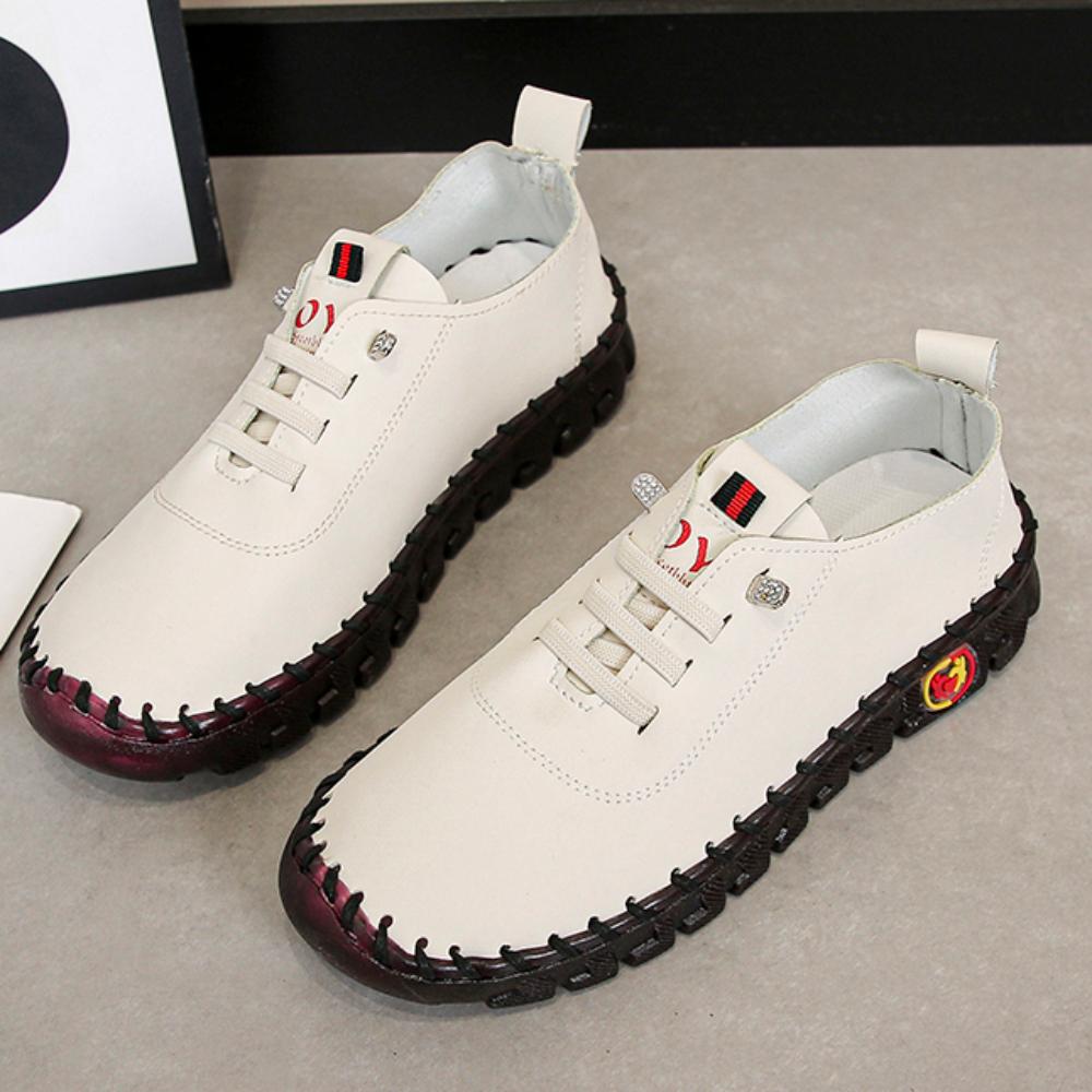 Кроссовки женские туфли на платформе лоферы на шнуровке кожаные плоские туфли — фото 7