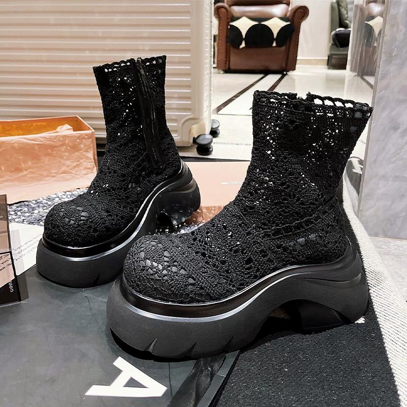 Mode High Heels Damen Stiefeletten Designer Plateauschuhe Herbst Kleid Damen Pumps 2025 Neu Lässig Goth Sport Chelsea Botas De Mujer