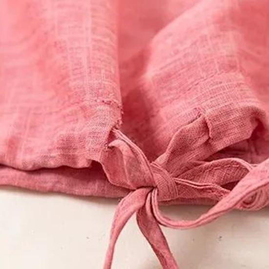 Bluzka z pół rękawa Oddychająca bawełniana koszula lniana damska koszula nietoperzowa do noszenia na co dzień