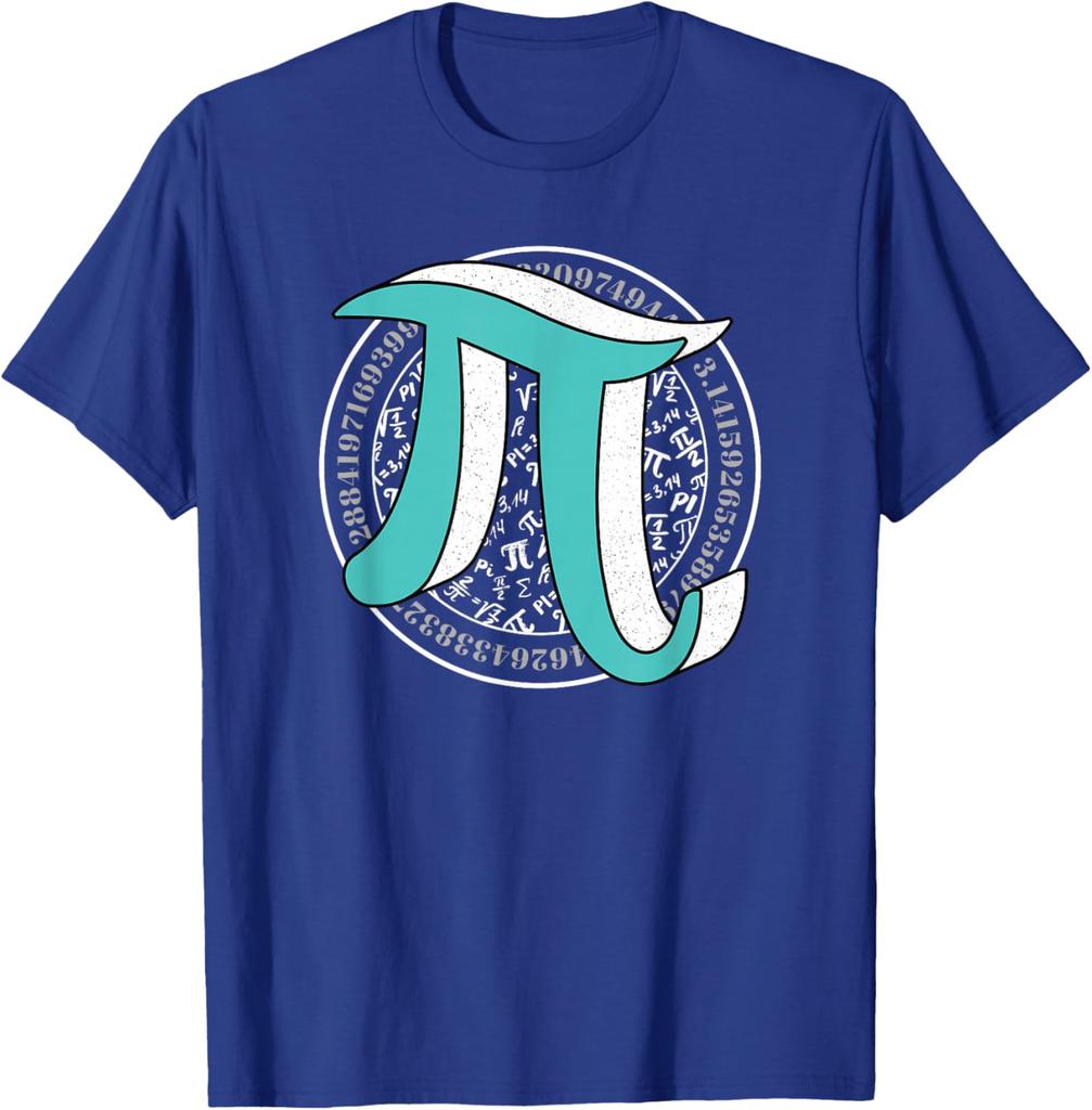 Pi Symbol Math Equations Teacher Student Graphic Tee Short Sleeve Cotton Casual T-Shirt