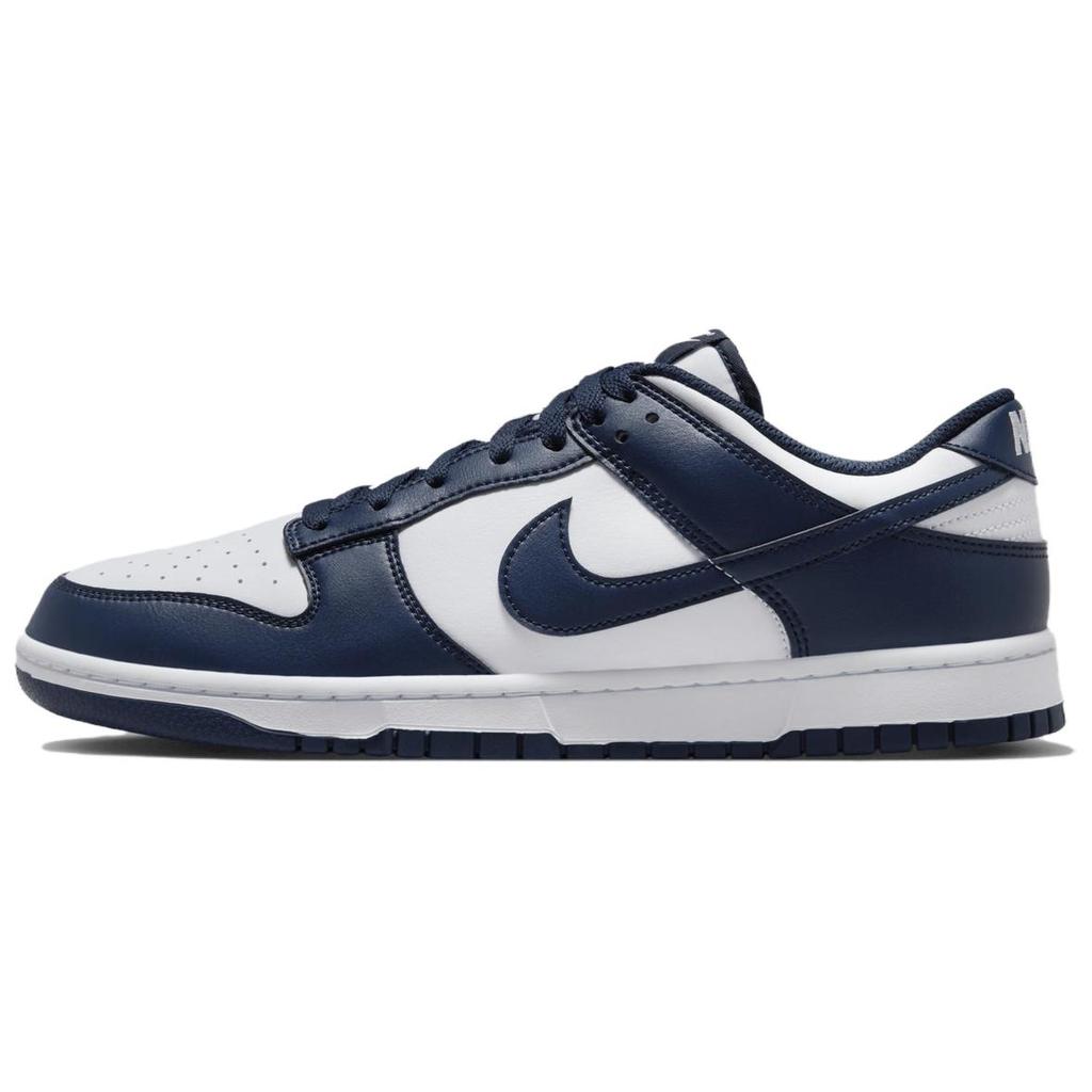 Nike Dunk Low White Midnight Navy Sneakers Skate Shoes HF5441-107
