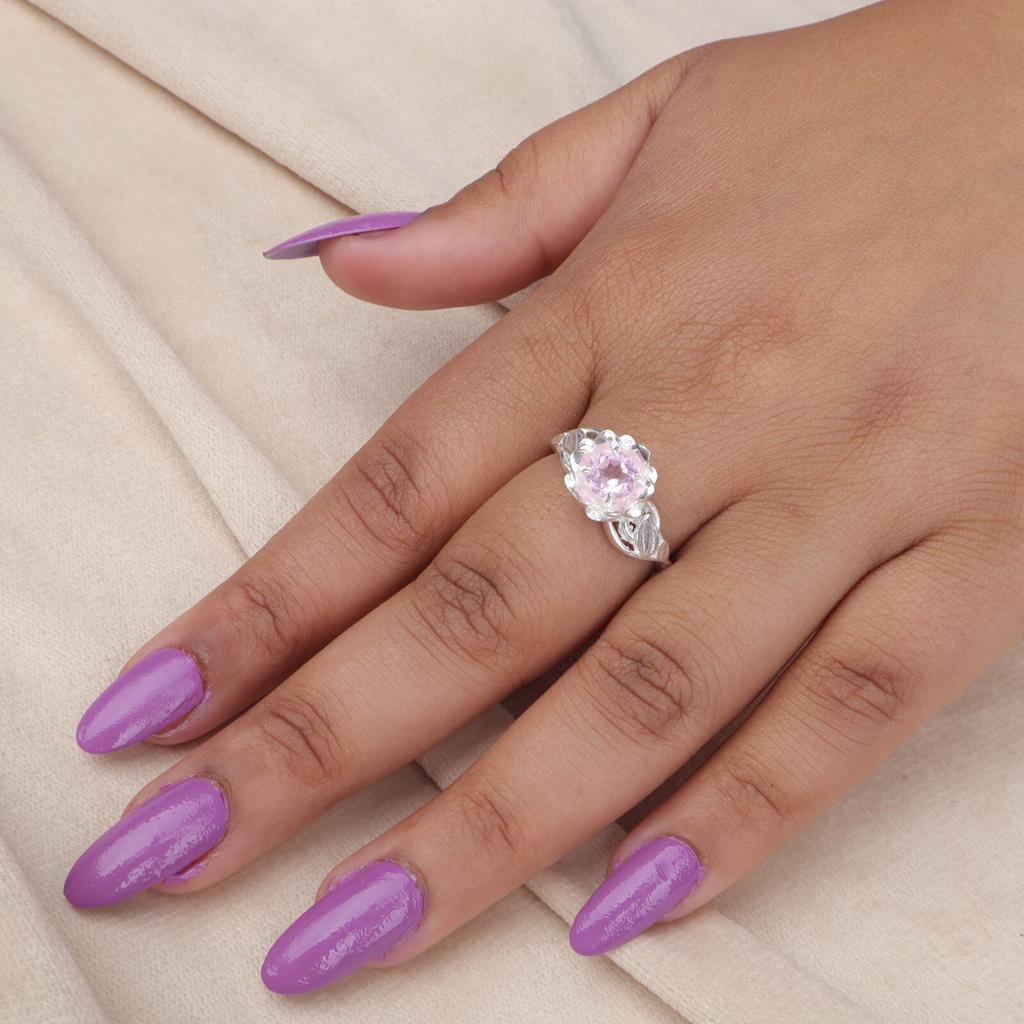 Natural Morganite Gemstone 925 Sterling Silver Dainty Jewelry Ring Gift For Her CZR-2-7