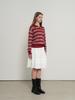 General Idea Multi-Stripe Loose Collar Knit [Red] / Wbe1L05503