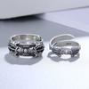 Adjustable Vintage Vajra Ring Men Women Retro Minimalist Open Band Plated Jewelry