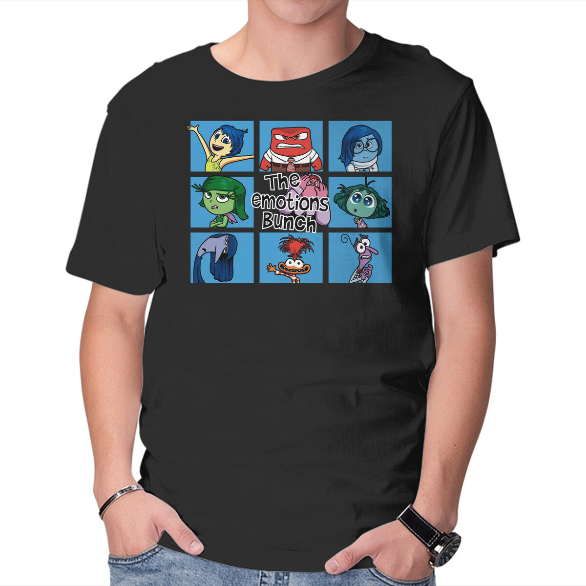 Unisex Crew Neck T-Shirt The Emotions Bunch Graphic Short Sleeve Casual Tee L