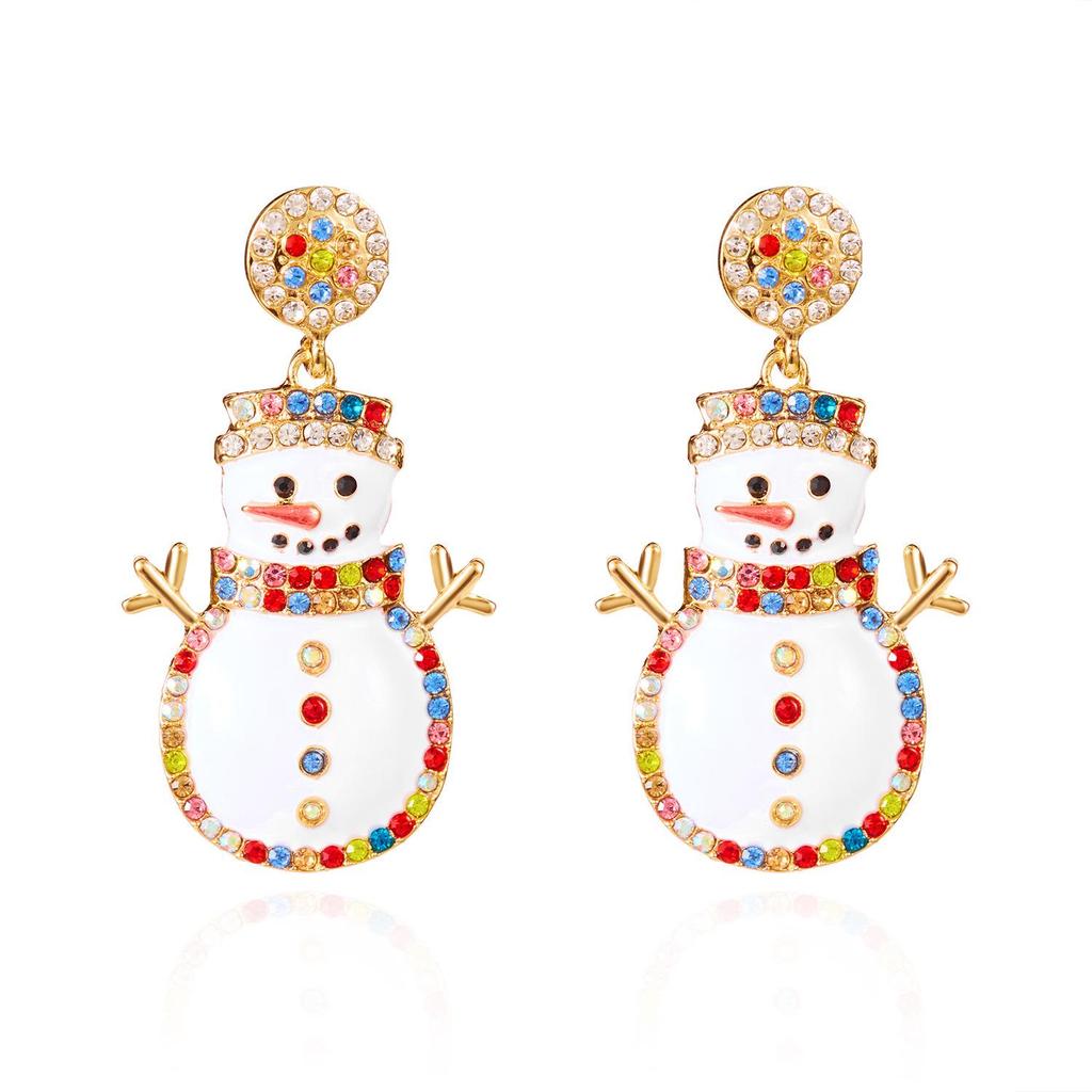 Cross-border Christmas Cartoon Earrings: Cute Snowflake, Snowman, and Cookie Designs for Women