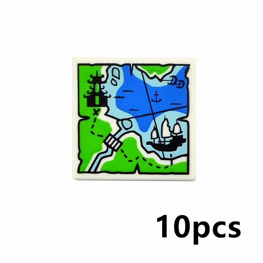 Smooth 2x2 Floor Printed Tile Assembled Building Blocks MOC City House Bricks Decoration Ceramic Tile Construction Toys