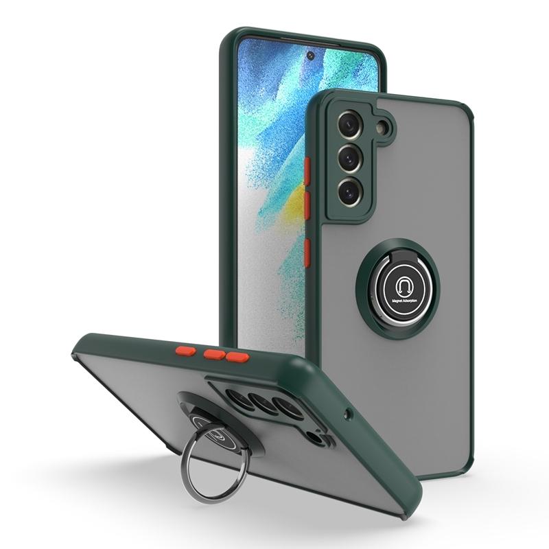 Magnetic Ring Matte Anti-fall Phone Case For Samsung Galaxy S22 Ultra S21FE S20 S8 S9 S10 Plus Note 20 10 9 8 A03 Bracket Cover