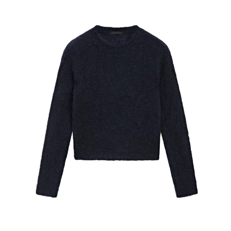 MD Spring New Women's Clothing French Lazy Style Minimalist Underwear Crew Neck Sweater Long Sleeve Knitwear 5688632