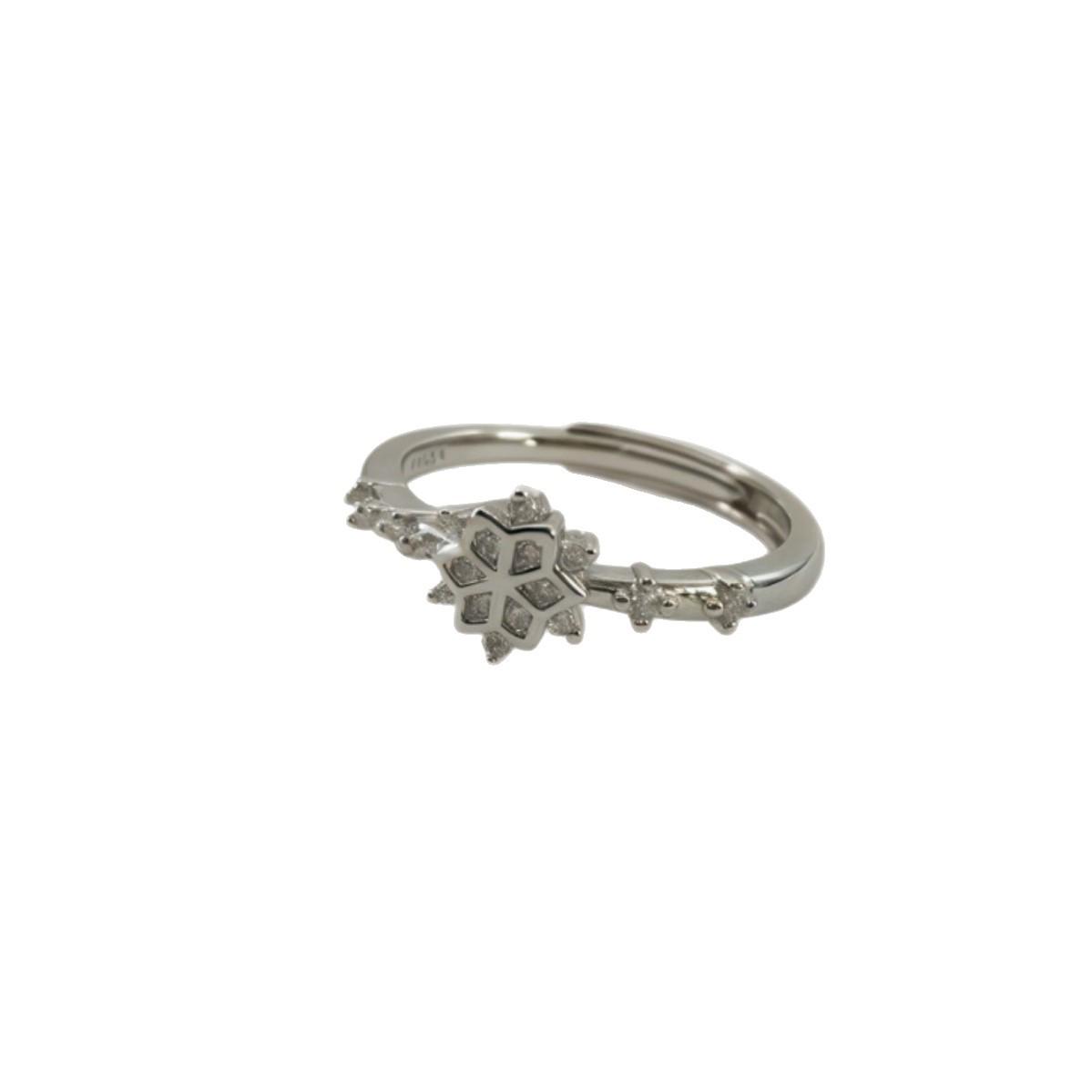 Snowflake Higanbana Diamond Inlaid Retro-Style Women s Ring платиновый