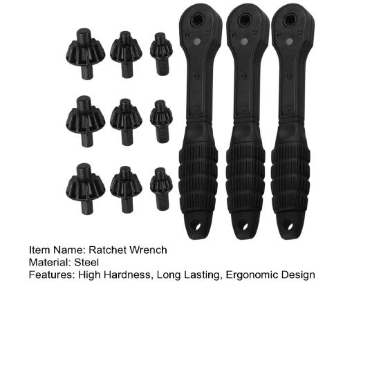 Drill Chuck Ratchet Wrench Non-slip Handle Ergonomic Design Universal Double-Ended Ratchet Drill Chuck Key Multifunctional Wrench