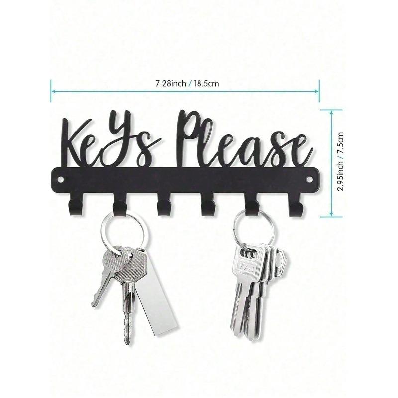 Wall Mounted Single Hook Modern Black Metal Key Holder Organizer Home Office Entryway Storage Decor Minimalist Key Hanger
