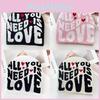 Color Simple Blocked Letter And Heart Pattern Women Casual Warm Hat Knitted