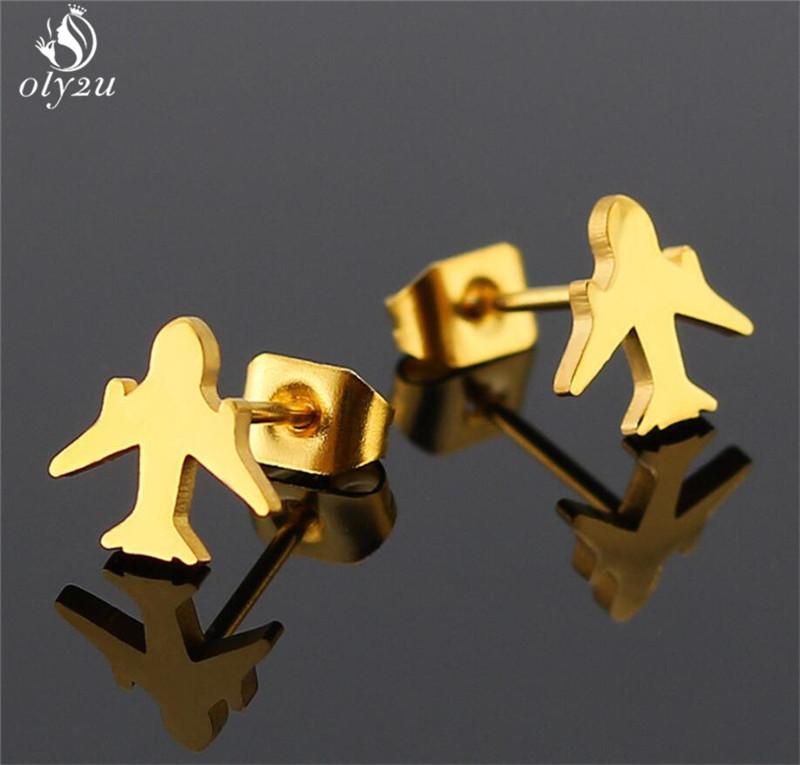 Minimalist Stainless Steel Dentist Tooth Stud Earring Women Men Cute Cross Earings Leaf Swallow Earing Party Accessories