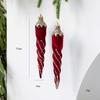 2Pcs Red Velvet Christmas Tree Ornaments Candy Cane Bell Icicle Hanging Pendants 2026 New Year Christmas Party Home Decoration