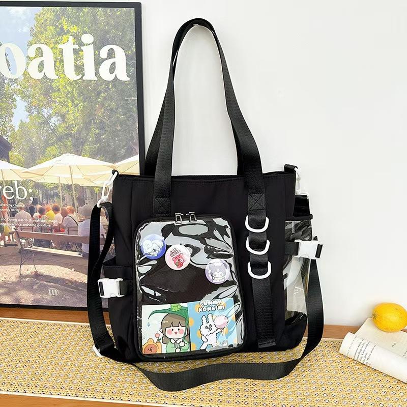 Girl Clear Pocket Large Itabag Japanese Ulzzang Nylon Single Shoulder Crossbody Bags Gift For Friends Women's Handbag Pain bag