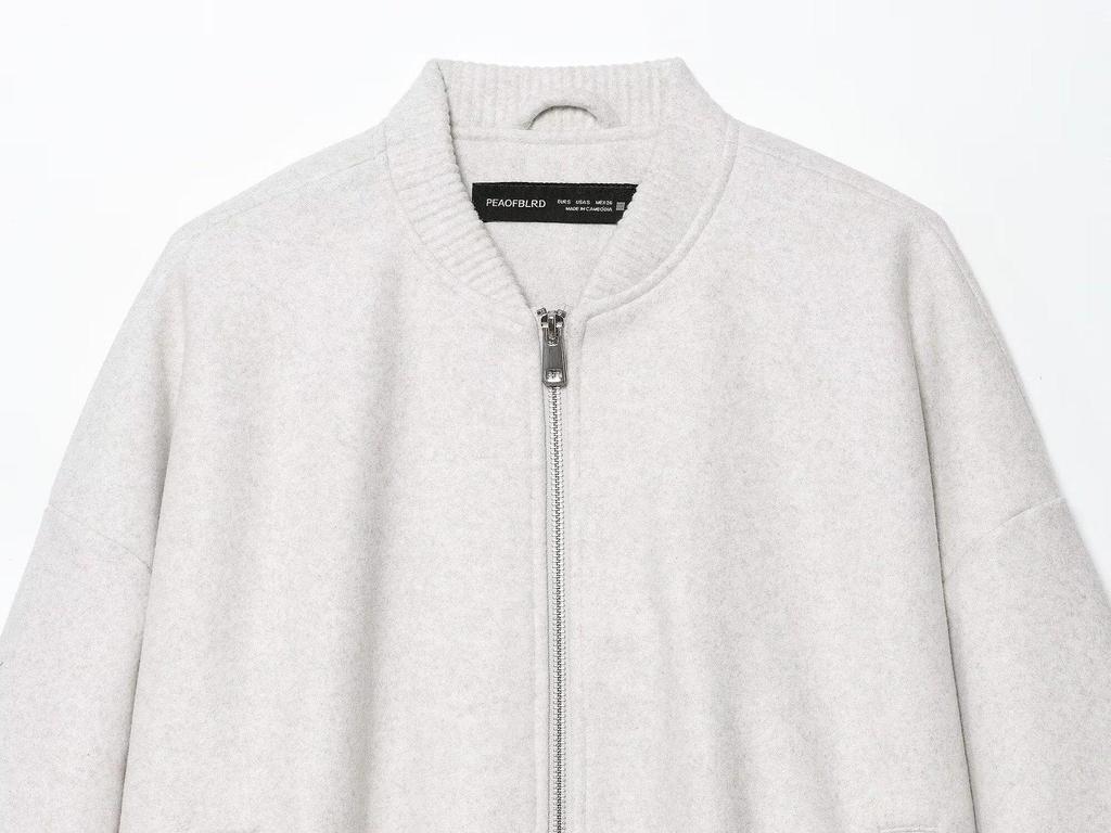 European American Women's Fashion Casual Stand Collar Loose Bomber Jacket Coat