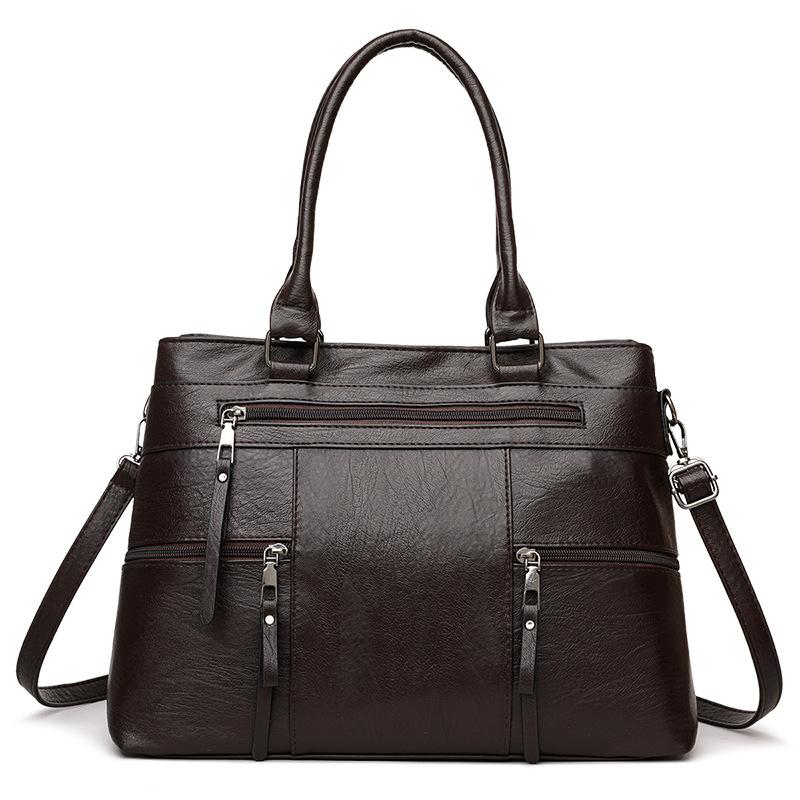 Large Capacity Textured Handbag, New Soft Leather Commuting Shoulder Bag, Crossbody Bag, High-end Tote Bag