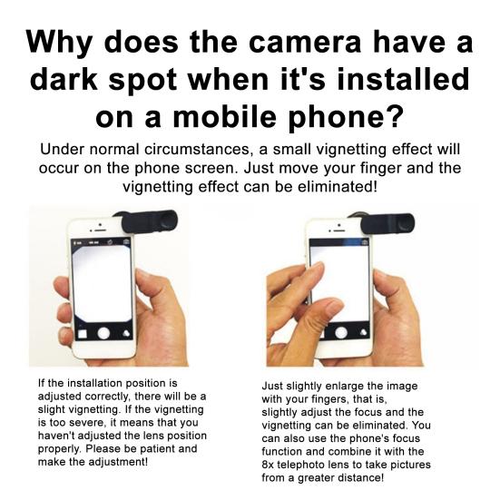 8X Objektiv fotoaparátu telefonu s klipem Lehký Snímání fotografií a videa Mobilní telefon Externí fotoaparát Nástavec objektivu s dlouhým ohniskem Příslušenství k telefonu