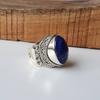 Lapis Lazuli Men's Ring, 925 Sterling Silver Ring, Handmade Jewelry, Statement Ring Oval Gemstone Ring, Gift For Her,