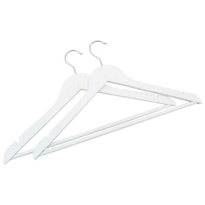 Cintres antidérapants - vidaXL - 100 pcs - Bois dur - Blanc - Design contemporain