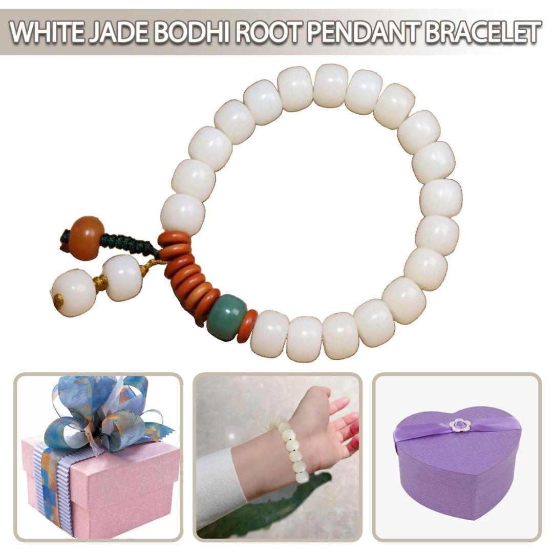

PDTO 10 мм белые бусины Рудракши манжеты Мала Будда счастливый браслет браслет подарок