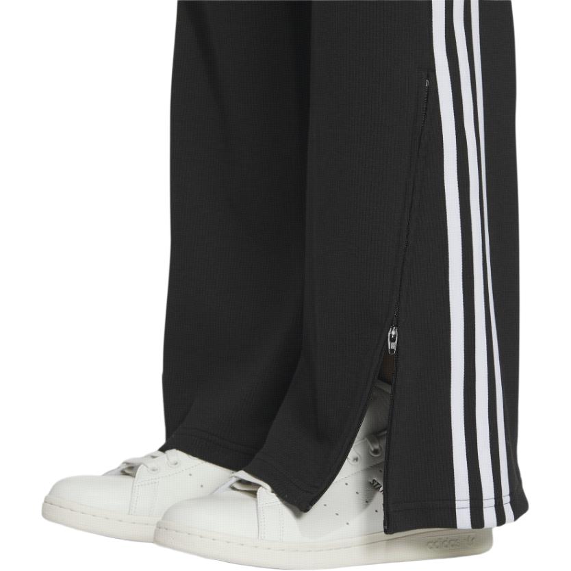 Adidas Originals Clover Flared Pants With Logo Embroidery And Three Stripes Print Women Bottoms Black IP3000