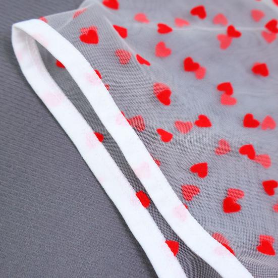 Men Boxer Underwear Elastic Mid-rise Perspective Hollow Mesh Design Boxer Briefs Heart Pattern Underwear Anniversary Gift