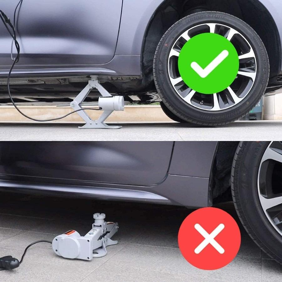Electric Car Jack Kit 12V Trailer Floor Jack Stands Set 3 Ton Vehicle Scissor Car Lift for Tire Change and Road Emergency with I
