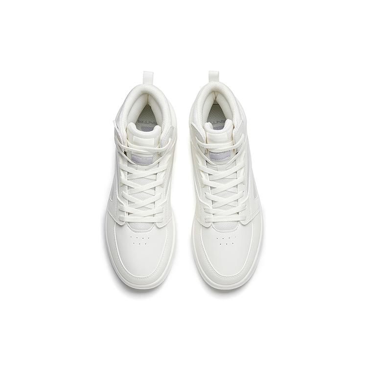 Anta Casual Slip Resistant Cushioning Abrasion Resistant High Top Skateboard Shoes Women's White 122238067-1