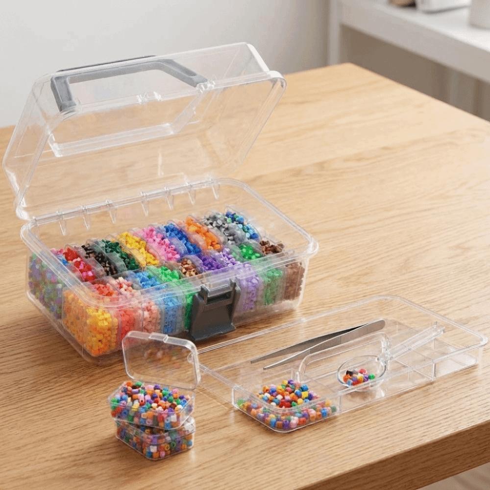 Clip Closure Fuse Beads Organizer Large Capacity Craft Storage Tool Box DIY