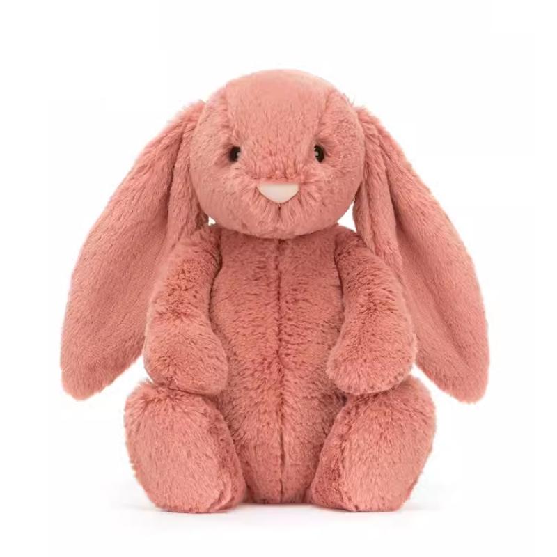 Jellycat Bonnie Rabbit Series Shy Reddish-brown Bonnie Rabbit Soothing Cute Companion Doll Plush Doll Sitting Height 18cm/31cm High