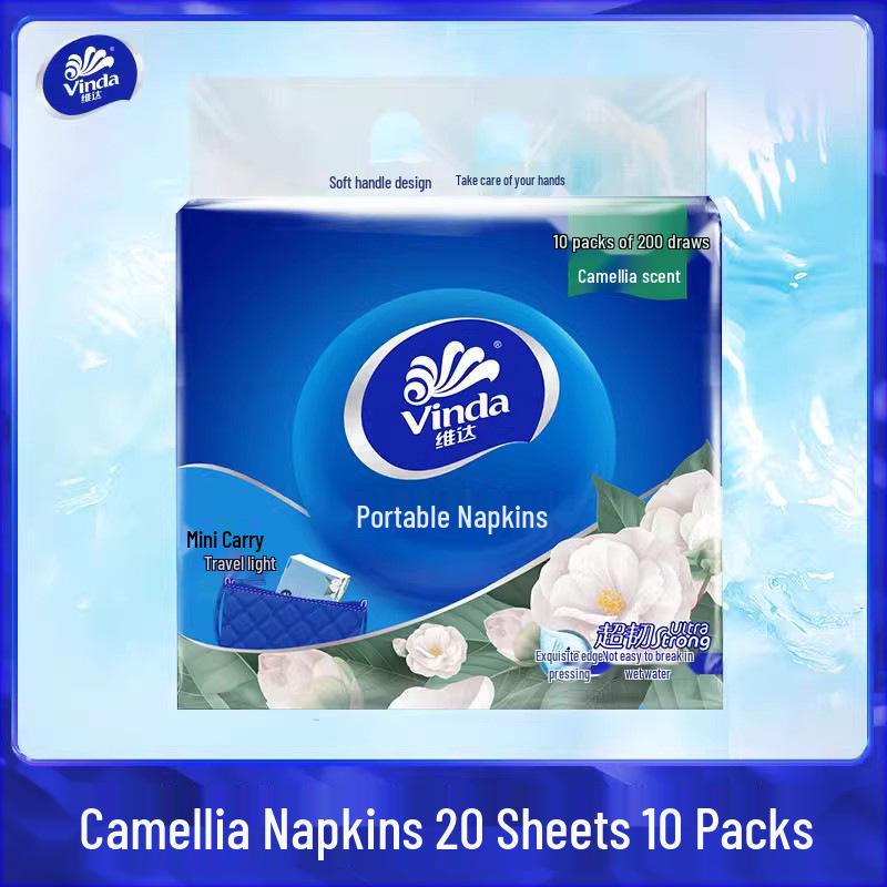 Vinda 4-Layer Camellia Print Tissue - 20 Portable Pulls