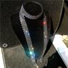Bling Langer Schal Halstücher Strasssteine Krawatte Choker Halskette Für Frauen Luxus Kristall Krawattenhalsband Halskette Schmuck
