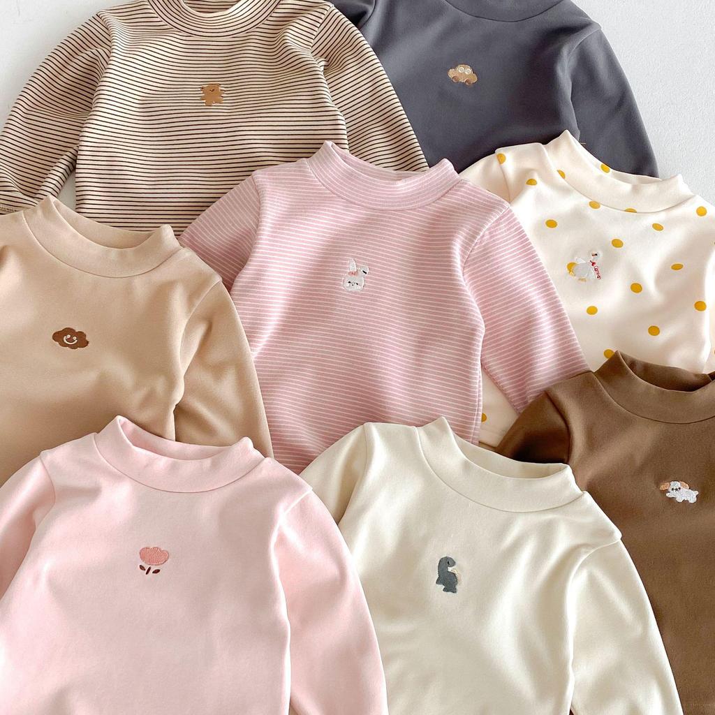 Children's Winter Cartoon Base Layer Outfit, Ages 0-5, Fashionable Korean Innerwear for Boys and Girls, Model AY648.