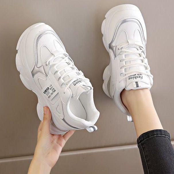 Inner Height-increasing Dad Shoes 2025 New Women's Spring and Autumn Thick-soled Air Cushion Shock-absorbing Sports Shoes Show Smaller Casual Women