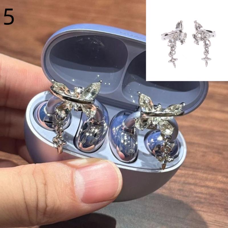2Pcs DIY Headphone Diameter Buckle Zircon Decorative Headphone Decoration Clip Removable Easy To Install Earbud Accessories
