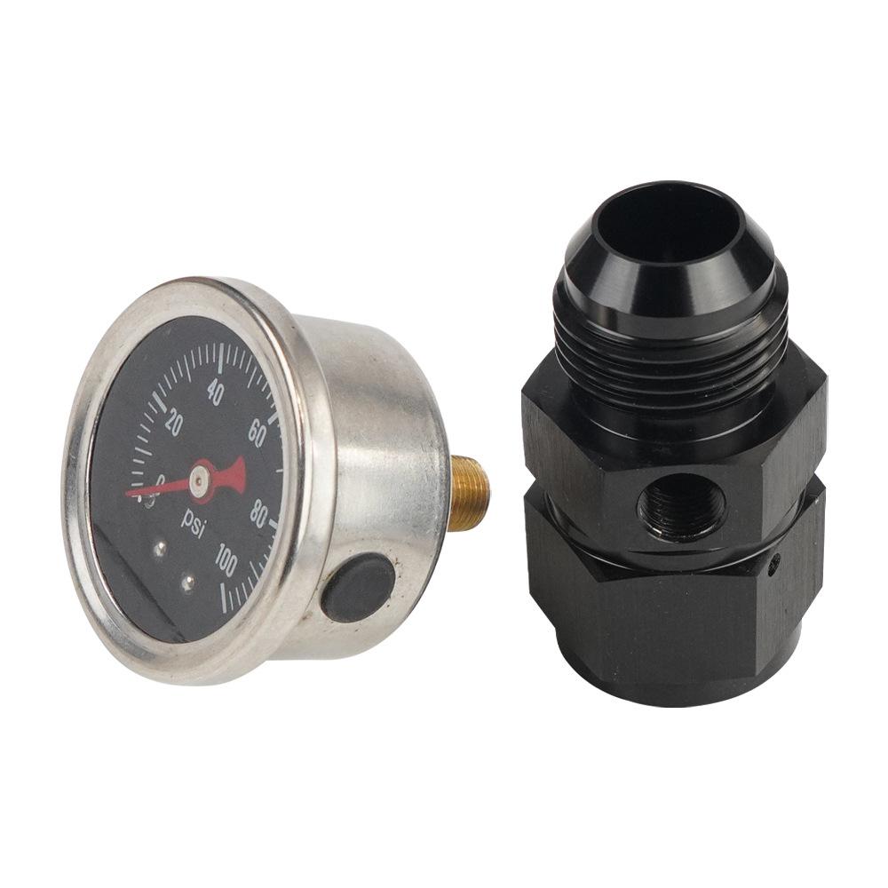 Silver 0-100 Psi Gauge Automotive Fuel Pressure Gauge Automotive Tools 1 8 NPT Gauge Aluminum Connectors Easy Installation