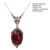 Pendant Necklace Elegant Oval Design Vintage Exquisite Red Quartz Charm Necklace Butterfly Necklace Daily