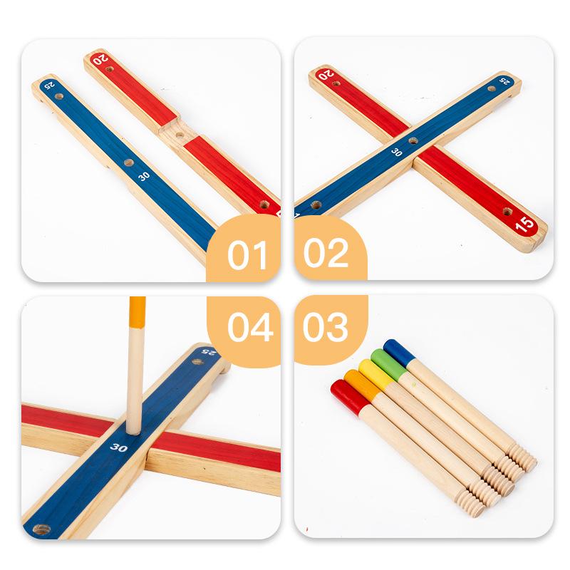 Children's Wooden Ring Toss Game Set: Interactive Outdoor Fun for Kindergarten