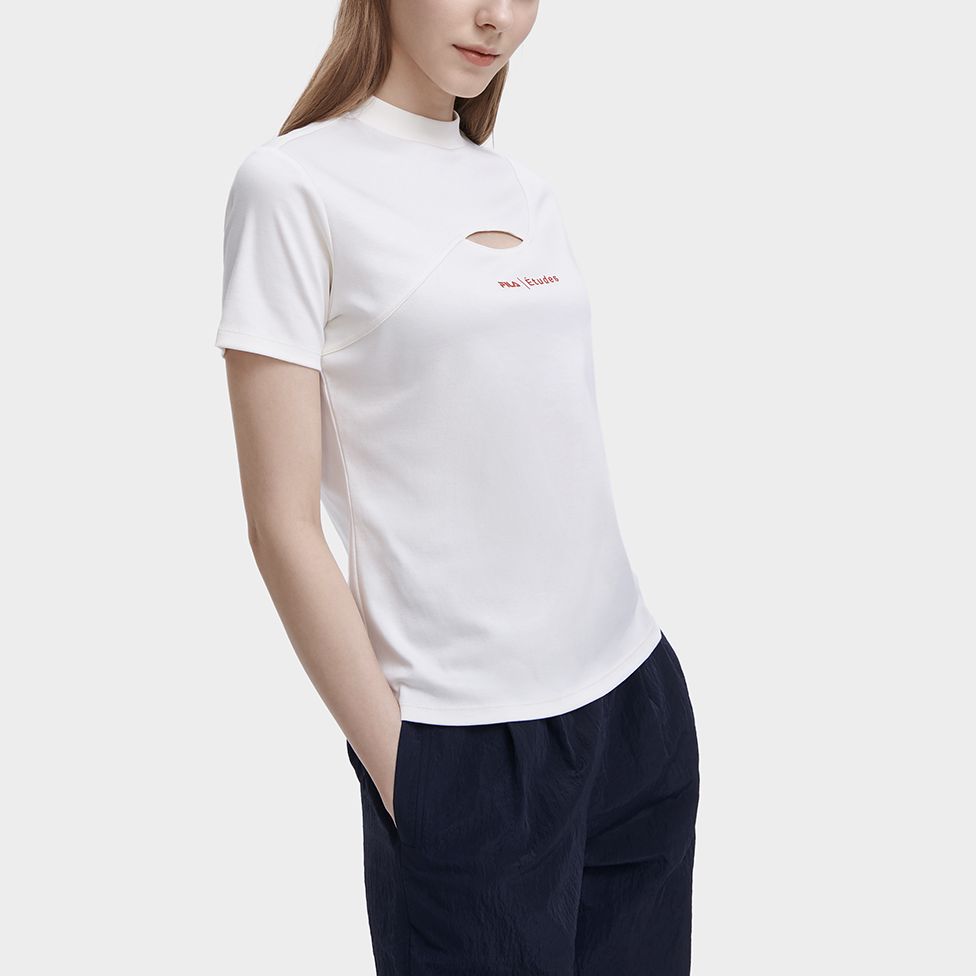Fila X Études Letter Logo Print Crew Neck Short Sleeve T-Shirt Women T-Shirts White F11W326108F-IV