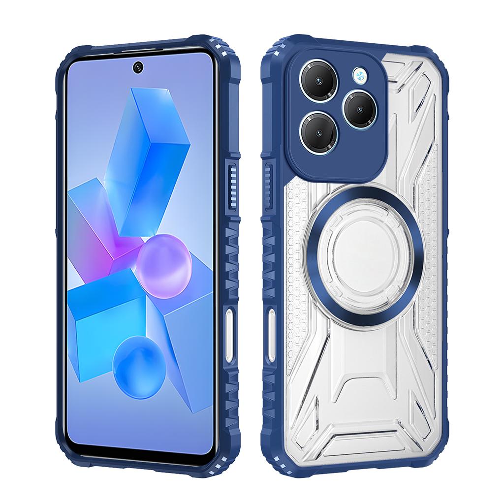 For Infinix Hot 40 Pro CD Magnetic Design HD Clear Back Cover,Rugger Armor Hard Case For Tecno Spark 20 Pro X6836 X6837