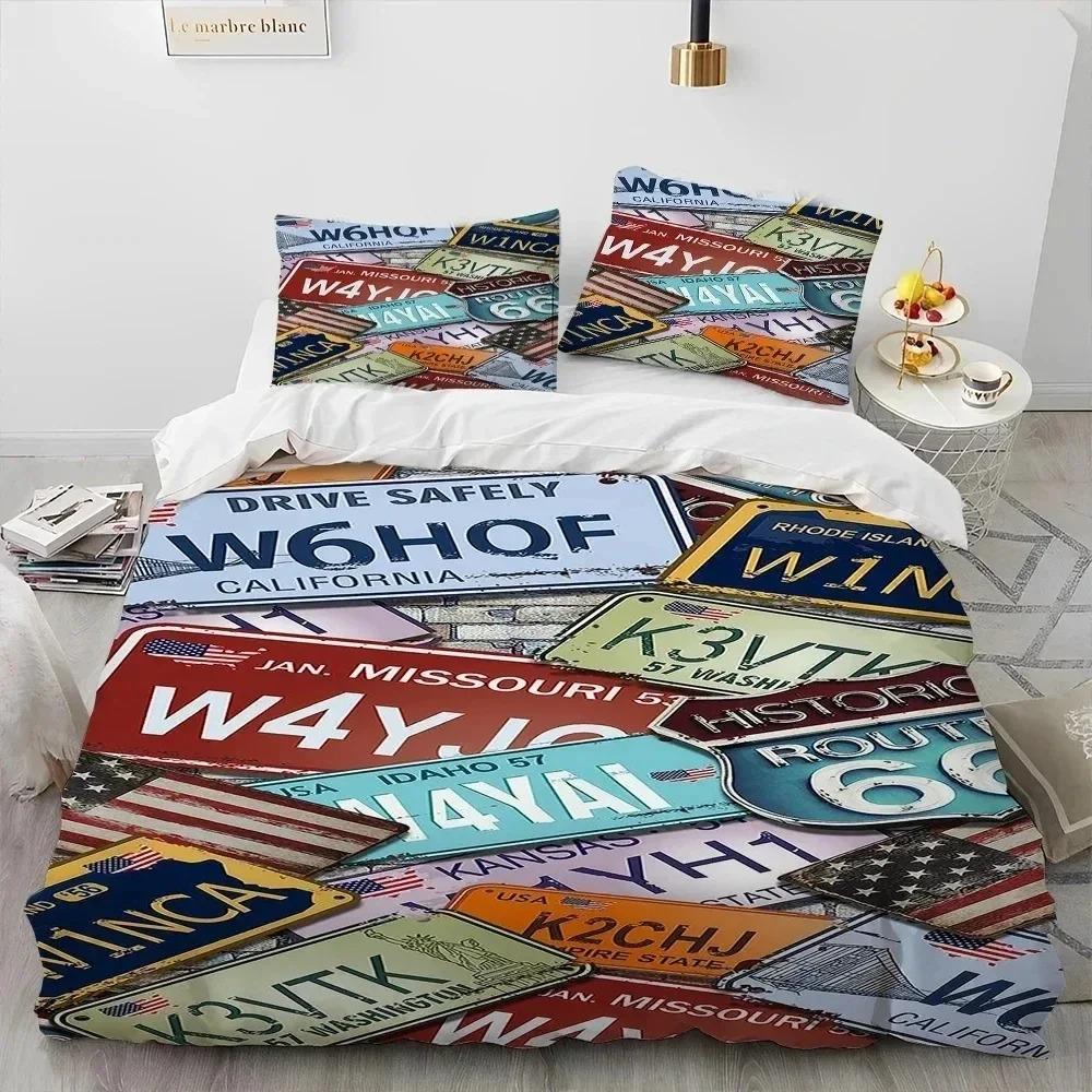 Historic Route 66 Mother Road Bedding Set Bedroom Soft Modern Bedspreads Comefortable Duvet Cover Quilt Cover And Pillowcase
