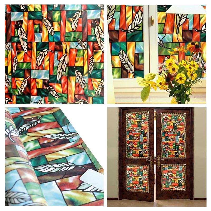 Okenní fólie z vitráží, nelepicí statická přilnavá okenní tónovací fólie, matná skleněná fólie pro ochranu soukromí, dekorace okenních fólií