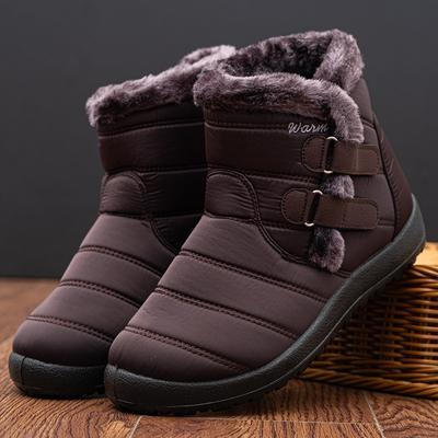 Große Damenschuhe, Baumwollschuhe, 36–43 Schneestiefel, Damen-Plüschisolierung, Baumwollschuhe, wasserdichte Schneestiefel