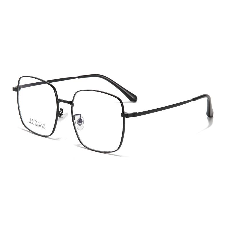 Ultra-light Retro Danyang Eyeglass Frames - Non-Magnetic Titanium, Metal Square Frame for Myopia Glasses, High-end Feel чёрный