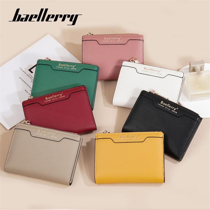 Baellerry Women Fashion Wallets Artificial Leather Bifold Purse Short Card Holder Coin Purse