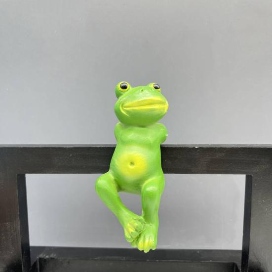 Pflanzgefäß Frosch Figurine Harz Frosch Blumentopf Dekoration Blumentopf Rand Hängender Frosch für Garten Topfpflanzen Bonsai