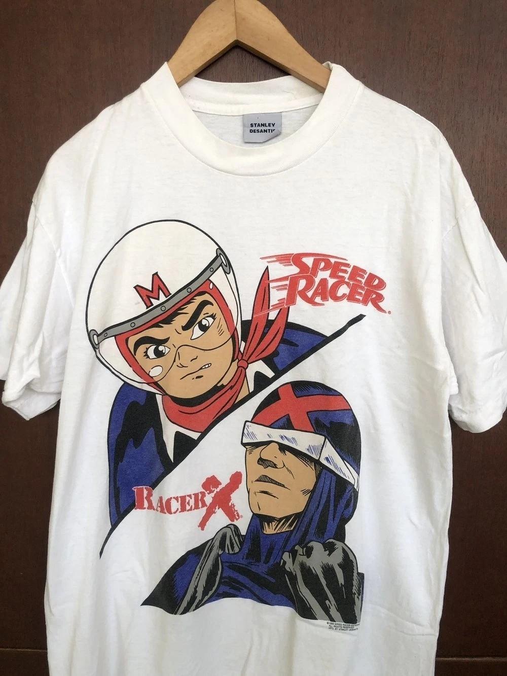 

1993 Speed Racer Гонка Редкий Дизайн Белая Футболка с Коротким Рукавом Унисекс WA2716 Унисекс Футболка L