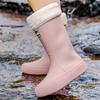 New fashion high tube thick-soled rain boots women's outer wear bundle non-slip water shoes warm rain shoes waterproof glue shoes fashion